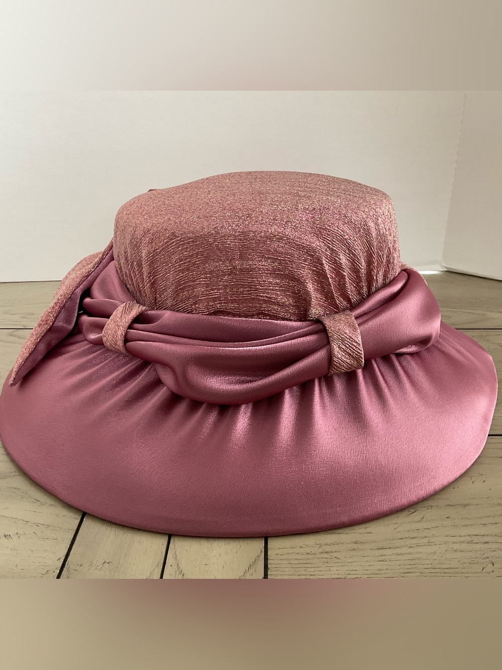 Clara Clara New York Elegant Pink Ladies' Bow Accent Dress Hat - Picture 3 of 8